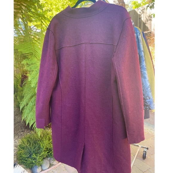 Chico's Boiled Wool-Blend Ottoman Jacket Purple - size 3 - Picture 2 of 2